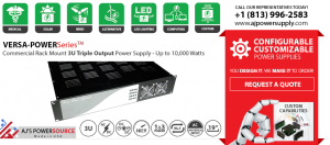 Commercial Power Supply, Commercial Rack Mount 3U Triple Output Power Supply
