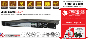 Telecom Rack Mount 1U Quad Output Power Supply