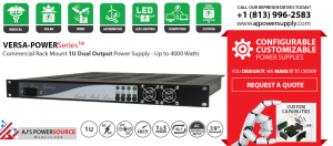 Commercial Power Supply, Commercial Rack Mount 1U Dual Output Power Supply